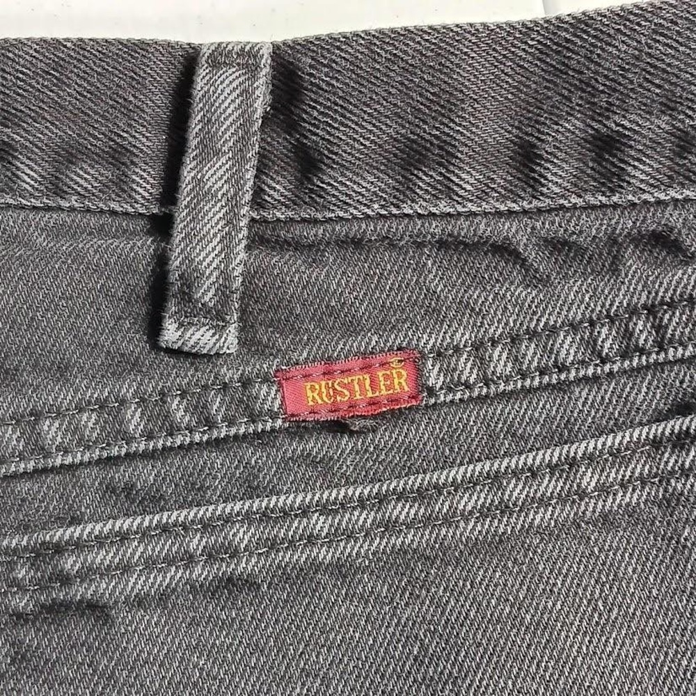 Rustler Jeans Mens 33x29 Gray Charcoal Wash Regular Fit Straight Leg Denim Pants - Picture 4 of 9